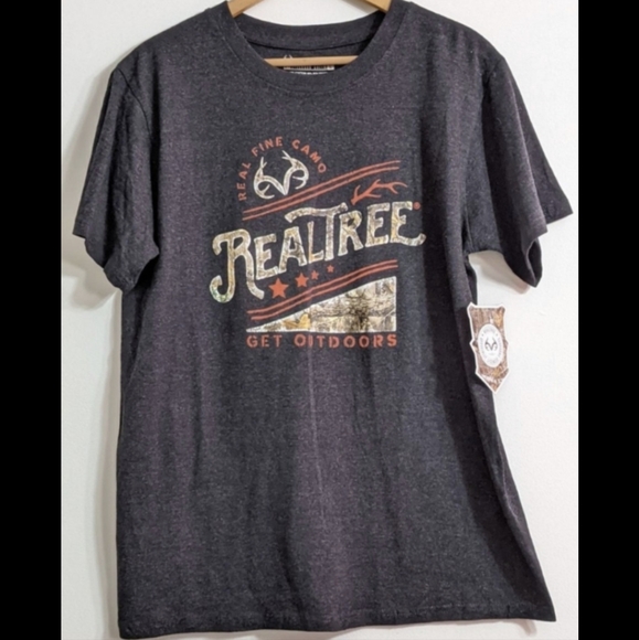 Realtree Men's Get Outdoors Logo Camo Graphic Short Sleeve T-Shirt, Size Large - Picture 1 of 3